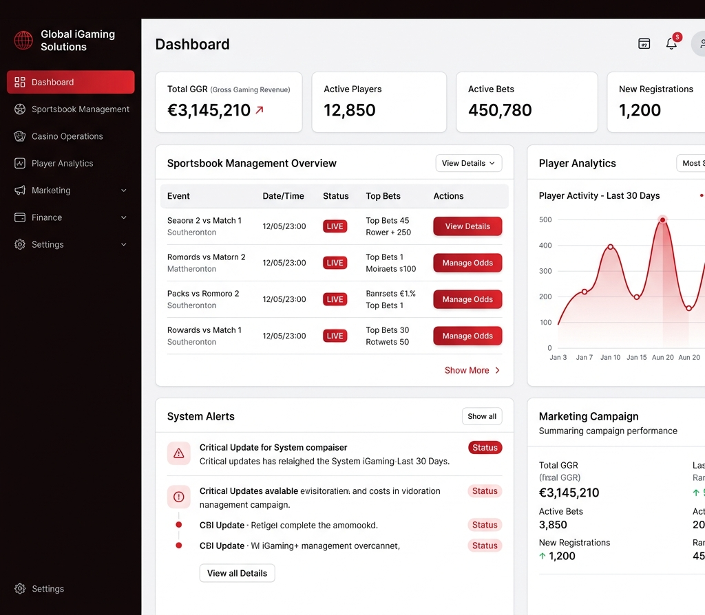 Seven Investments Enterprise iGaming dashboard visual